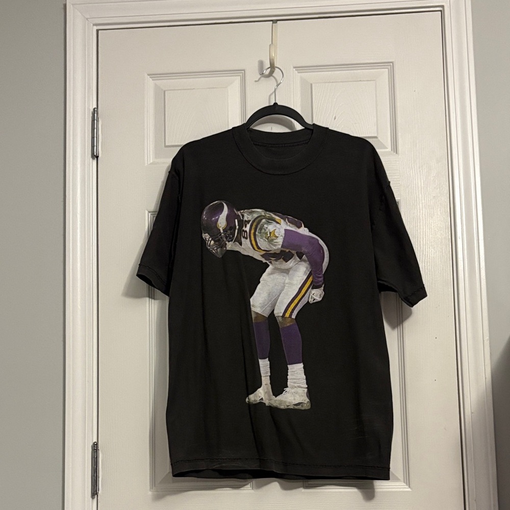 Black T-Shirt with Football Player Graphic